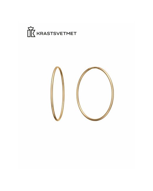 Krastsvetmet Серьги конго красное золото 585 проба размер/диаметр 30 мм. длина 3 см. мультиколор
