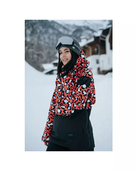 Chukcha Куртка демисезонная удлиненная силуэт полуприлегающий мембранная утепленная водонепроницаемая влагоотводящая ветрозащитная размер 44/46 черный красный