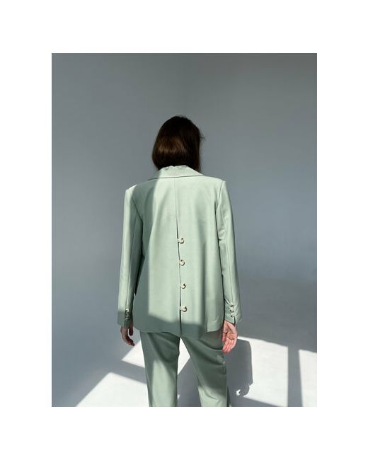 To Woman Store Пиджак удлиненный силуэт прямой подкладка размер M зеленый