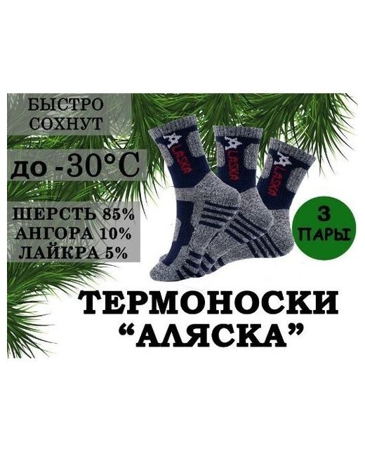 Alaska Комплект мужских теплых носков Аляска 3 пары. Размер 41-47