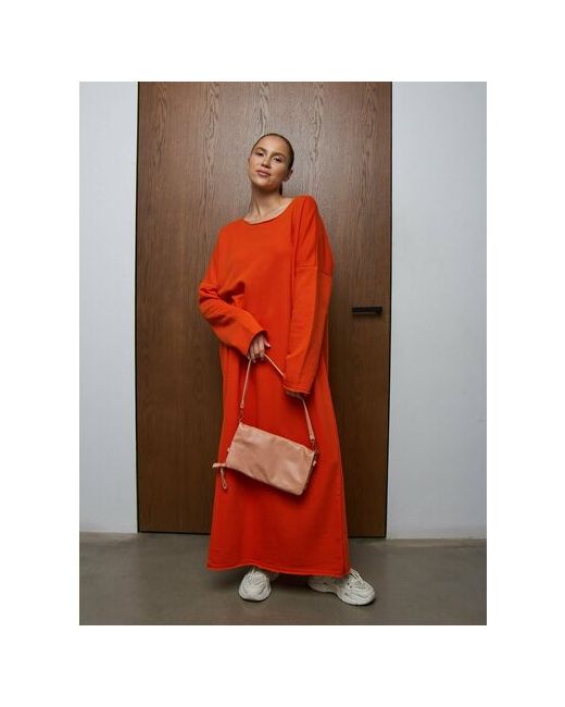 IeGO Платье оверсайз макси размер 42/56 оранжевый