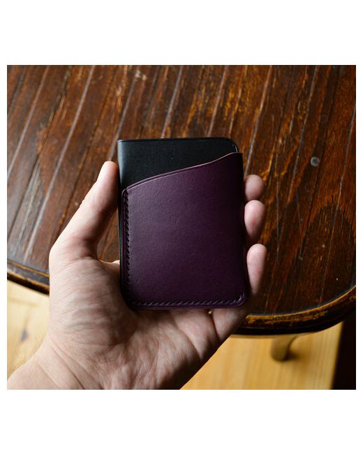kushnerov Кредитница без застежки подарочная упаковка черный фиолетовый