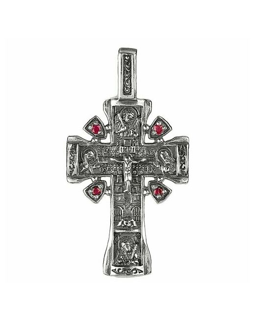 Corde Серебряный крест с натуральными рубинами серебро 925 пробы