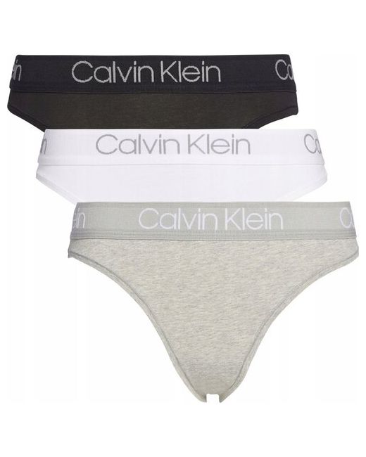 Calvin Klein Трусы танга средняя посадка размер L мультиколор 3 шт.