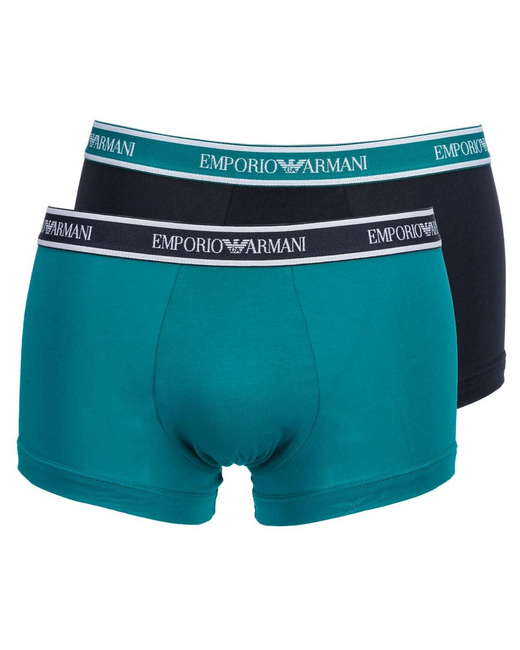 Emporio Armani Трусы боксеры размер XL 54IT зеленый черный 2 шт.