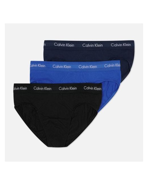 Calvin Klein Трусы брифы размер M черный синий 3 шт.