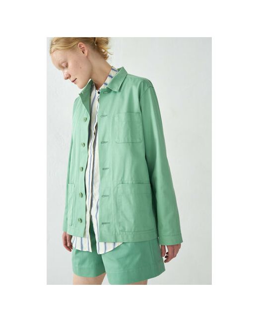 Уста к устам Куртка-рубашка демисезон/лето средней длины силуэт прямой карманы размер XL