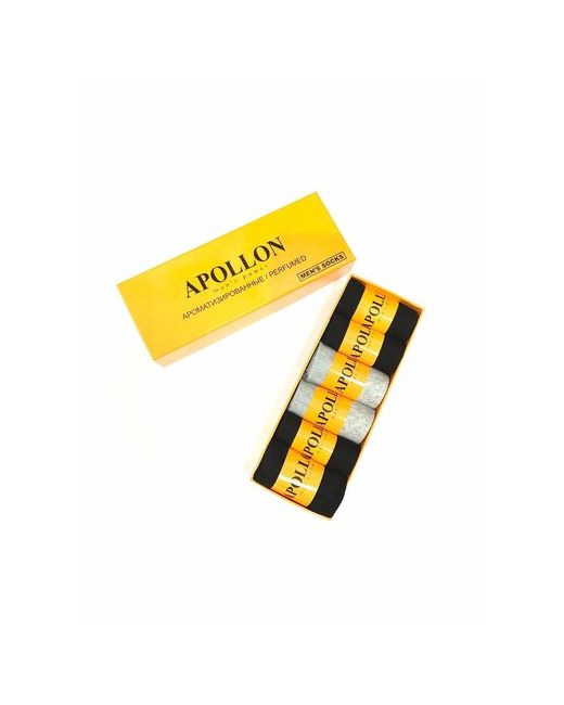 Apollon носки 6 пар классические ароматизированные воздухопроницаемые подарочная упаковка быстросохнущие усиленная пятка размер 41-46 черный