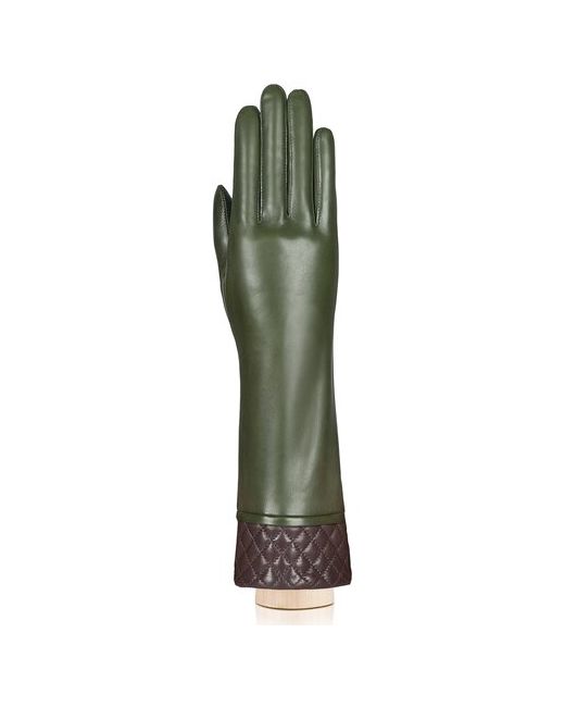 Eleganzza Перчатки зимние натуральная кожа подкладка размер 65 зеленый