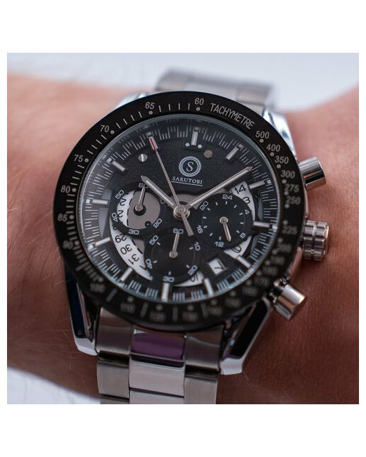 Sarutobi Наручные часы наручные кварцевые с хронографом серебряный черный