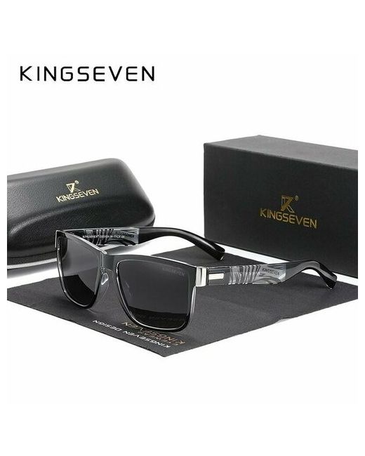 Kingseven Солнцезащитные очки прямоугольные складные поляризационные с защитой от УФ для черный