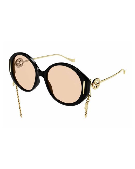 Gucci Солнцезащитные очки овальные оправа для черный