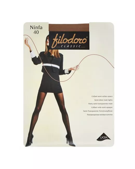 Filodoro Колготки Classic Ninfa 40 den с ластовицей матовые без шортиков размер