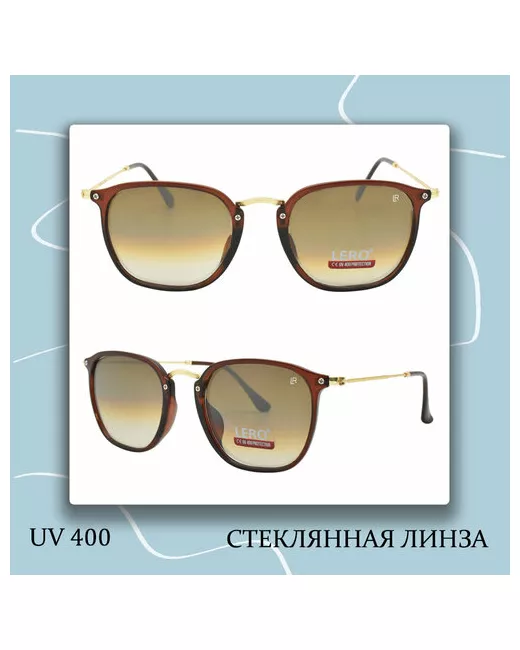 Lero Солнцезащитные очки квадратные оправа металл градиентные с защитой от УФ