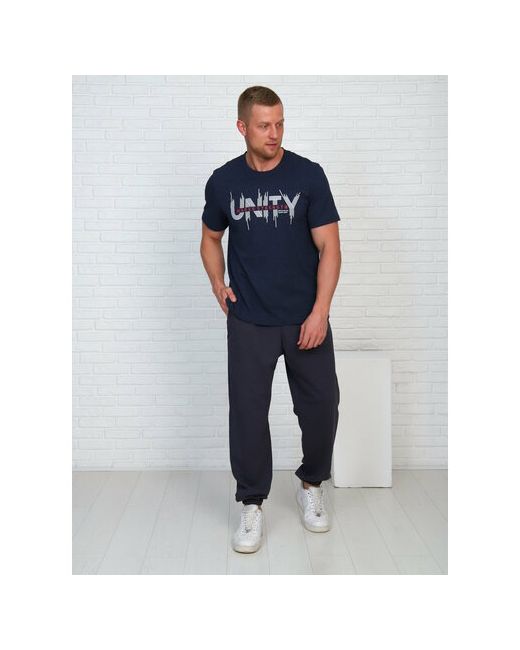 IvCapriz Костюм футболка и брюки повседневный стиль свободный силуэт трикотажный карманы манжеты размер 50 мультиколор