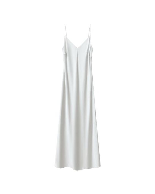 Prav.da Платье-комбинация натуральный шелк полуприлегающее миди размер XS бежевый серебряный