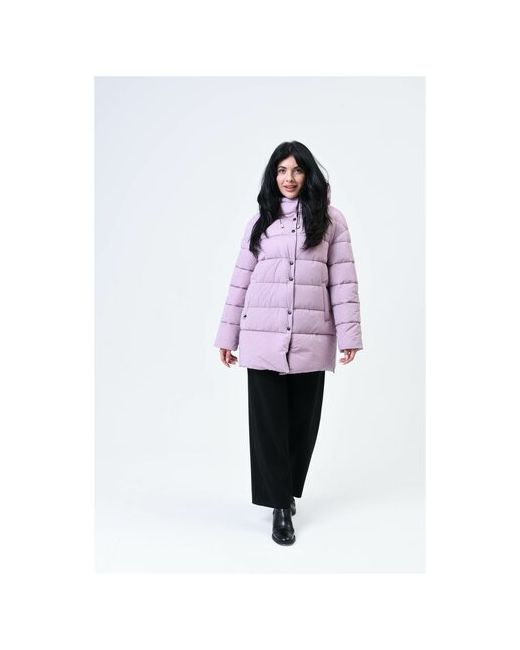Maritta Куртка зимняя средней длины силуэт прямой ветрозащитная внутренний карман несъемный капюшон утепленная размер 50 60RU