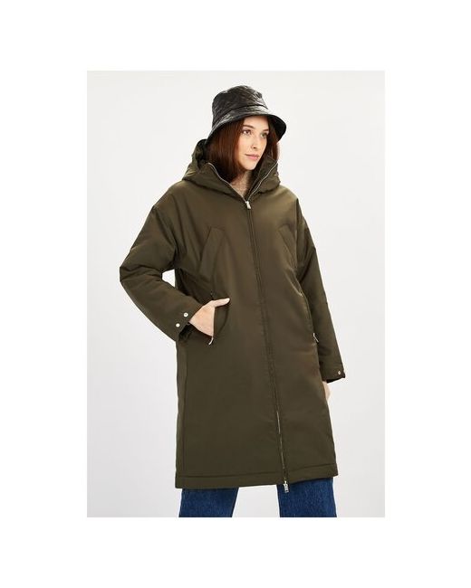Baon Куртка демисезон/зима удлиненная силуэт свободный подкладка капюшон карманы утепленная вентиляция стеганая водонепроницаемая ветрозащитная размер 44