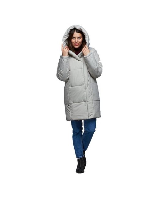 Mfin Куртка зимняя средней длины силуэт прямой ветрозащитная капюшон размер 4050RU
