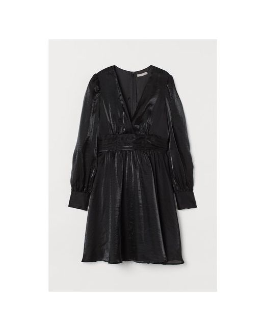 H & M Платье повседневное до колена подкладка размер 8 черный мультиколор