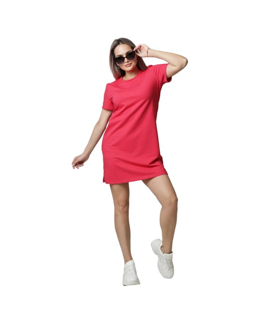 Elena Tex Платье-футболка повседневное прямой силуэт мини размер 46