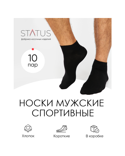 Status носки 10 пар укороченные размер 27 черный