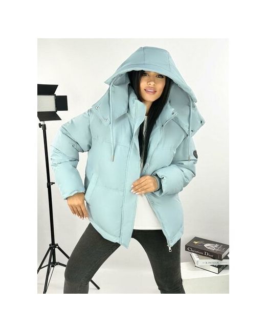 Diffberd Куртка зимняя средней длины силуэт прямой капюшон размер 48