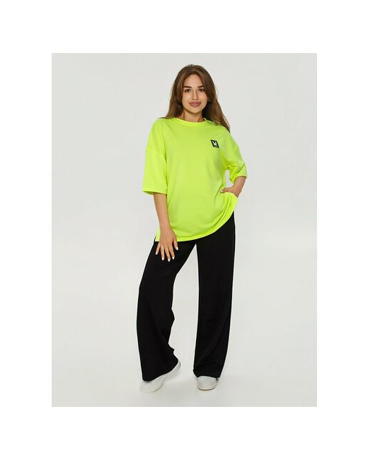 lovetex.store Костюм футболка и брюки повседневный стиль оверсайз карманы трикотажный размер 48-50 зеленый
