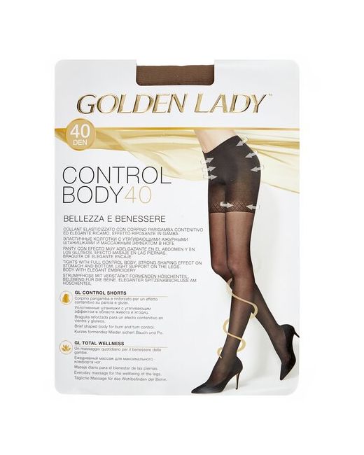 GoldenLady Колготки Control Body 40 den с ластовицей утягивающие шортиками размер
