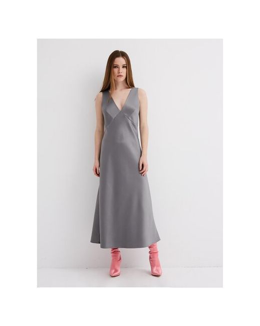 Yulia'Sway Платье-комбинация атлас полуприлегающее миди размер L