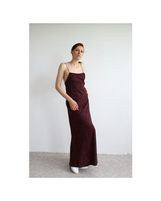 Na Lubvi Платье-комбинация вискоза прилегающее макси открытая спина размер 42 красный