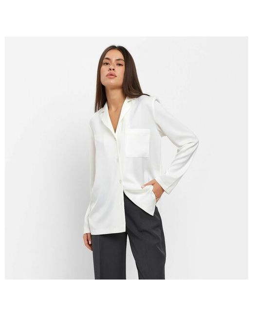 Mist Блуза повседневный стиль свободный силуэт длинный рукав карманы однотонная размер 50 мультиколор