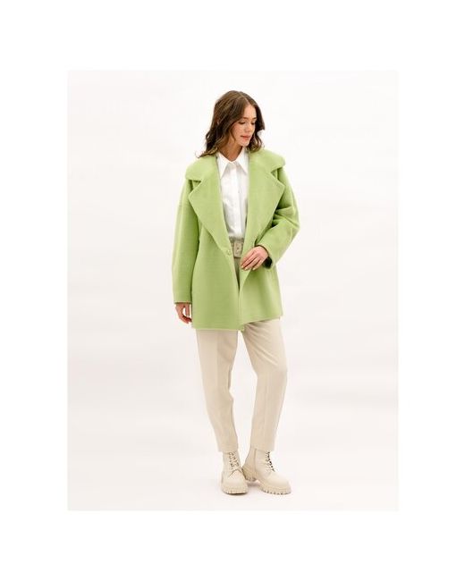 Lea Vinci Пальто демисезонное оверсайз укороченное размер 46/170 зеленый
