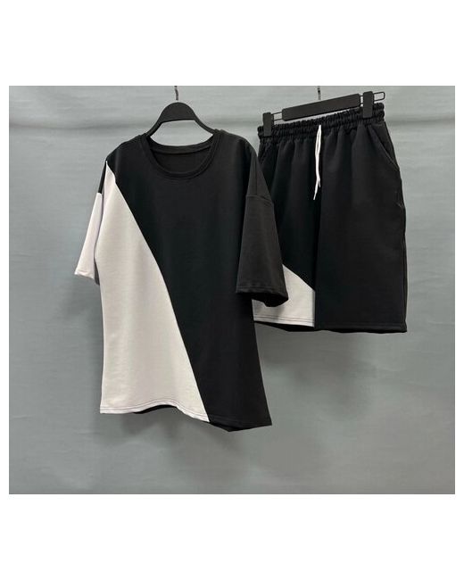 JOOLs Fashion Костюм майка футболка и шорты оверсайз карманы размер 56 черный