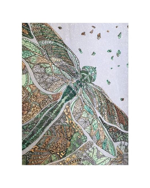 Irina Ternovskaya Платок натуральный шелк 90х90 см зеленый мультиколор