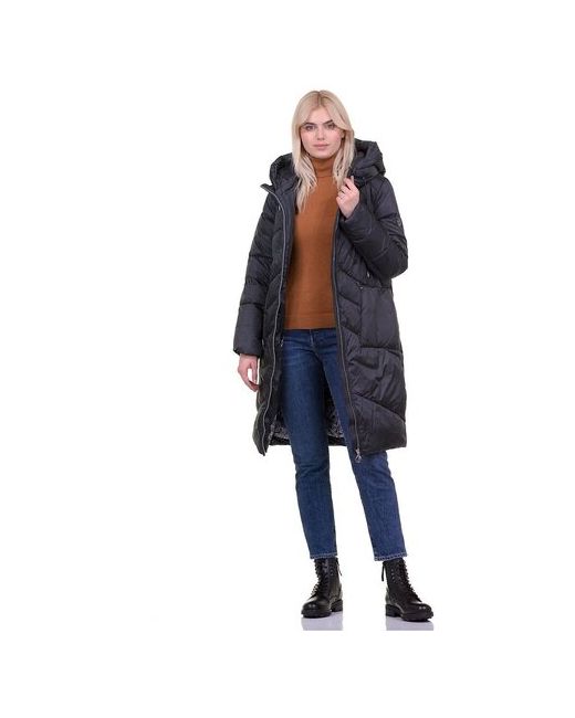 Avi Куртка зимняя средней длины несъемный капюшон манжеты внутренний карман размер 3642RU