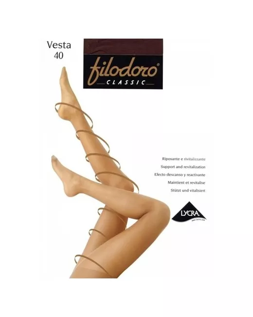 Filodoro Колготки Classic Vesta 40 den с ластовицей утягивающие шортиками матовые размер