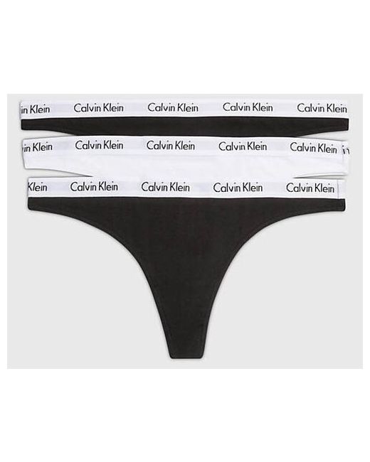 Calvin Klein Трусы стринги средняя посадка размер XS черный 3 шт.