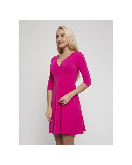 Lunarable Платье с запахом хлопок повседневное полуприлегающее мини размер 42 XS розовый