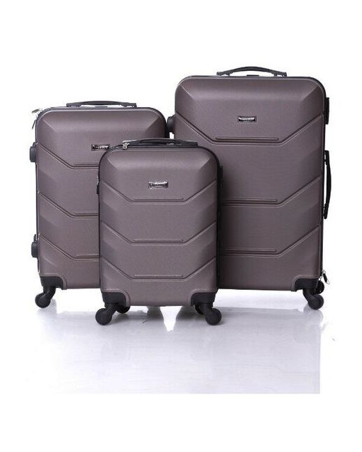 Freedom Комплект чемоданов 3 шт. рифленая поверхность опорные ножки на боковой стенке размер S