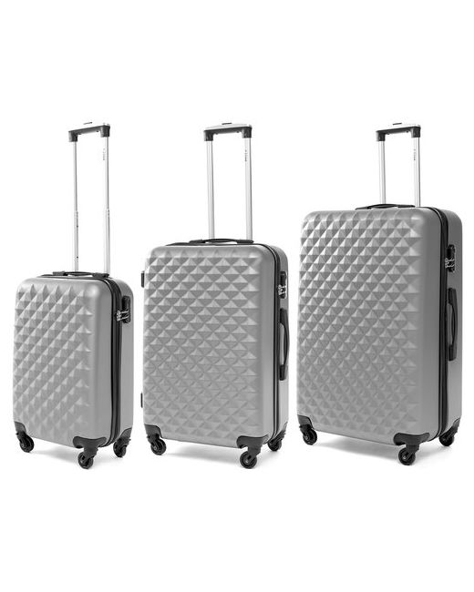 Lacase Комплект чемоданов 3 шт. пластик ABS-пластик опорные ножки на боковой стенке 100 л размер M