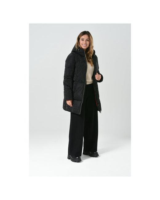 Maritta Куртка зимняя средней длины силуэт прямой внутренний карман несъемный капюшон пояс/ремень водонепроницаемая ветрозащитная утепленная размер 4656RU