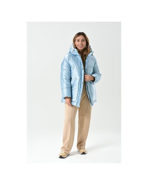 Maritta Куртка зимняя средней длины силуэт прямой ветрозащитная внутренний карман манжеты пояс/ремень капюшон размер 3646RU