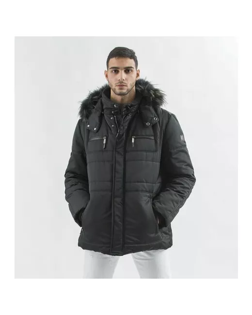 Gallotti Куртка демисезон/зима силуэт прямой съемный капюшон манжеты утепленная герметичные швы карманы отделка мехом внутренний карман ветрозащитная размер 58