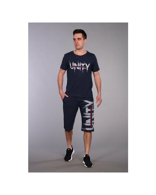 IvCapriz Костюм футболка и шорты повседневный стиль свободный силуэт трикотажный карманы манжеты размер 56 мультиколор