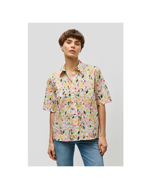 Baon Блуза повседневный стиль оверсайз короткий рукав карманы флористический принт размер 44