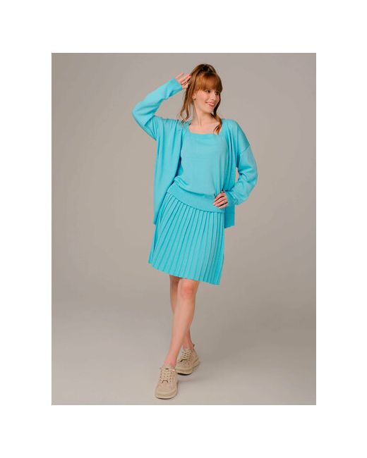 ManGalilea Костюм кардиган и юбка классический стиль свободный силуэт трикотажный размер S/M
