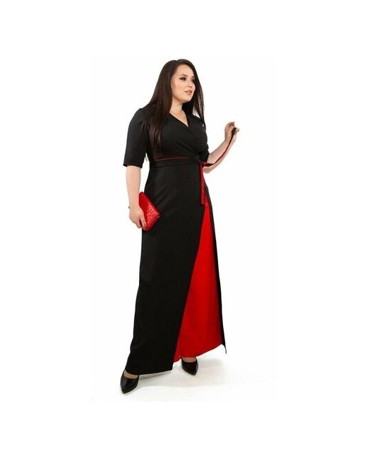 Dazzle Style Комбинезон классический стиль прямой силуэт без карманов размер 54 красный черный