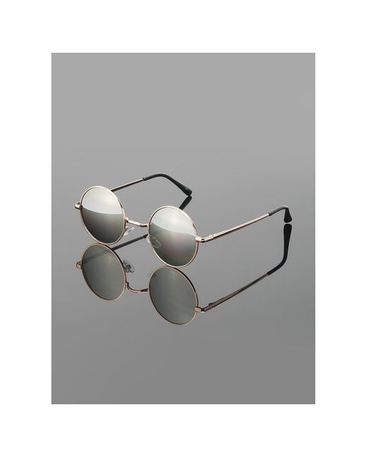 Moon Flower Солнцезащитные очки круглые оправа ударопрочные спортивные поляризационные зеркальные с защитой от УФ серебряный