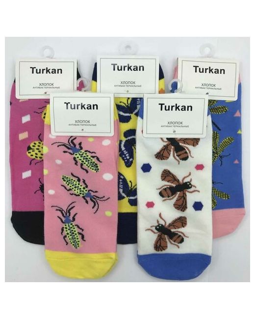 Turkan носки укороченные 5 пар размер 37-41 мультиколор